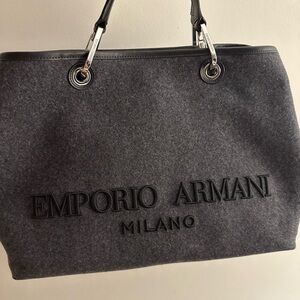Emporio Armani Charcoal Tote Bag